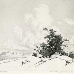 Print by George Elbert Burr: Summer Cloud, Apache Trail, Arizona, represented by Childs Gallery