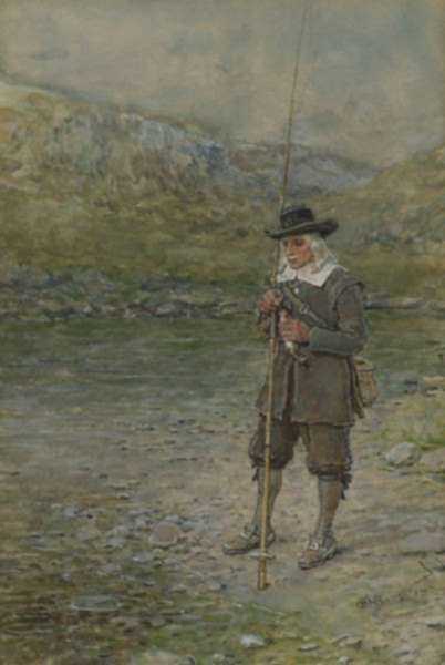 Watercolor by George Henry Boughton: [Izaak Walton], represented by Childs Gallery