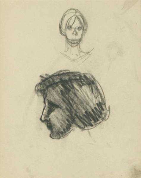 Drawing by George Luks: [Studies of a Girl], represented by Childs Gallery