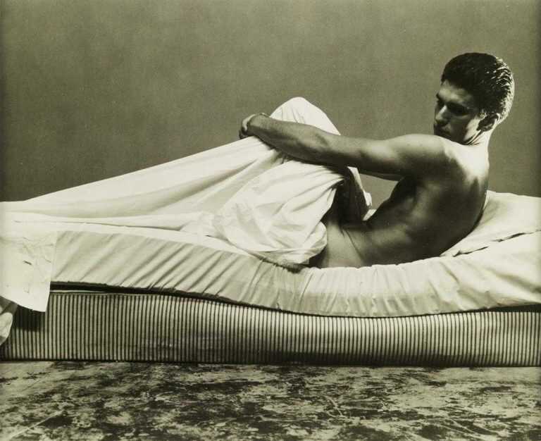 Photograph By George Platt Lynes: [reclining Male Nude On A Bed] At Childs Gallery