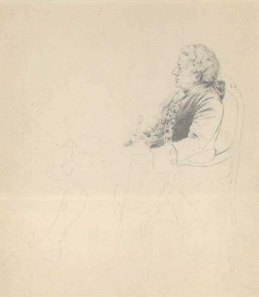 Drawing by George Sloane: Gentleman with a Cane, represented by Childs Gallery