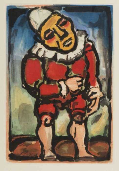 Print by Georges Rouault: Le Petit Nain from Cirque de L'Étoile Filante, represented by Childs Gallery