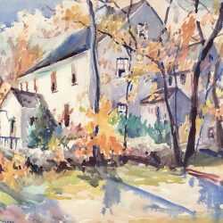 Watercolor by Gertrude Beals Bourne: Autumn, available at Childs Gallery, Boston