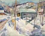 Watercolor by Gertrude Beals Bourne: Covered Bridge, VT, available at Childs Gallery, Boston