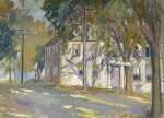 Watercolor by Gertrude Beals Bourne: [High Street, Ipswich, Massachusetts], available at Childs Gallery, Boston