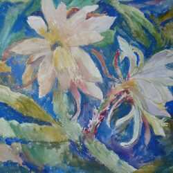 Watercolor By Gertrude Beals Bourne: [cactus Flowers] At Childs Gallery