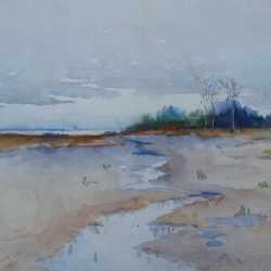Watercolor By Gertrude Beals Bourne: [marshes, Ipswich] At Childs Gallery