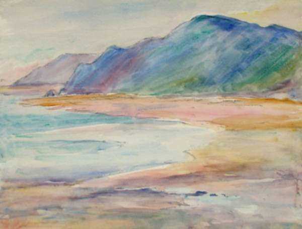 Watercolor by Gertrude Beals Bourne: St. Lawrence River, represented by Childs Gallery