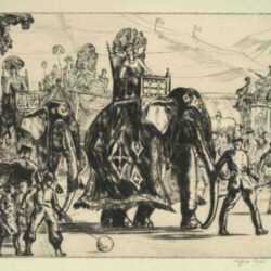 Print by Gifford Beal: Circus Parade, represented by Childs Gallery