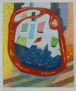 Watercolor by Giles Laroche: Glimpse into an Iberian Village, represented by Childs Gallery