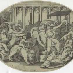Print by Giorgio Ghisi: The Triumph of Bacchus, represented by Childs Gallery