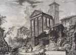 Print by Giovanni Battista Piranesi: Veduta del Tempio di Ercole nella Città di Cora… (View of the temple of Hercules at Cori), available at Childs Gallery, Boston