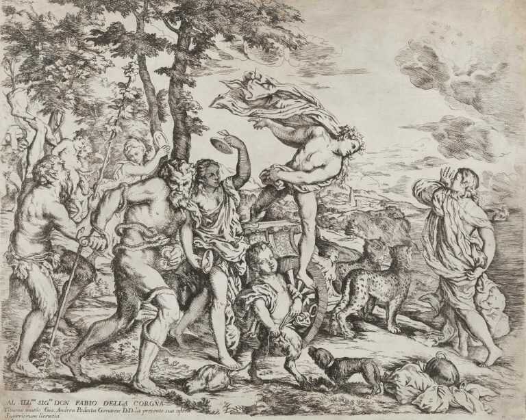 Print By Giovanni Andrea Podesta: Bacchus Meeting Ariadne On Naxos [after Titian, Italian (1488 1576) For Alfonso, The First Duke Of Ferrara] At Childs Gallery