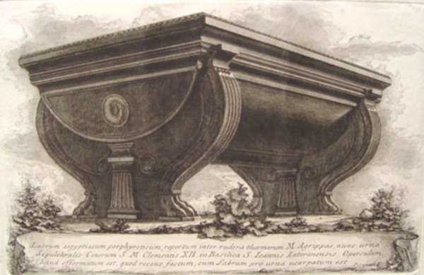 Print by Giovanni Battista Piranesi: Labrum aegyptiacum porphyreticum (Sarcophagus of Egyptian po, represented by Childs Gallery