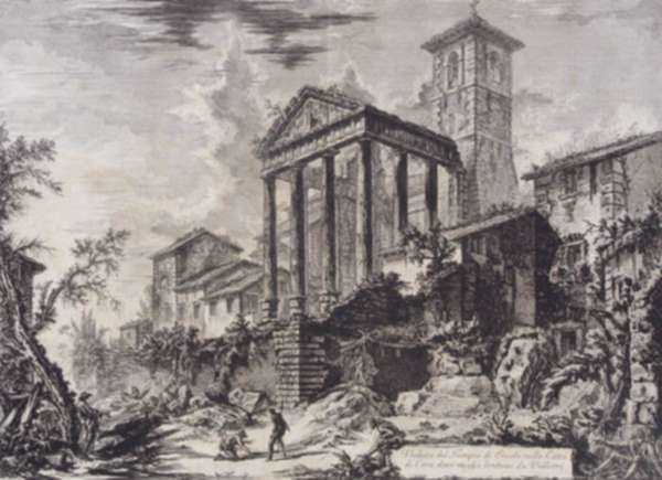 Print by Giovanni Battista Piranesi: Veduta del Tempio di Ercole nella Città di Cora... (View of , represented by Childs Gallery
