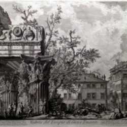Print by Giovanni Battista Piranesi: Veduta del Tempio di Giove Tonante (View of the temple of Ju, represented by Childs Gallery