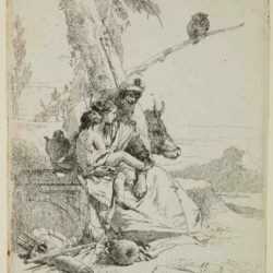 Print by Giovanni Battista Tiepolo: The Family of the Oriental Peasant, represented by Childs Gallery