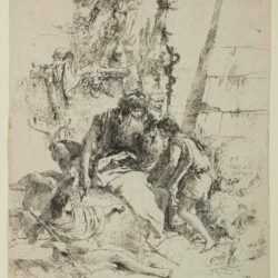 Print by Giovanni Battista Tiepolo: Two Magicians and Two Boys, represented by Childs Gallery