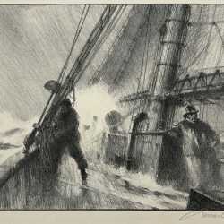 Print by Gordon Grant: Heading for Port, available at Childs Gallery, Boston