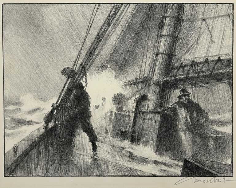 Print by Gordon Grant: Heading for Port, available at Childs Gallery, Boston