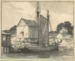 Print by Gordon Grant: [Boat House on Beach], represented by Childs Gallery