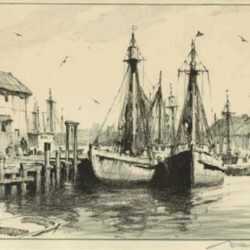 Print by Gordon Grant: [Harbor Scene], represented by Childs Gallery