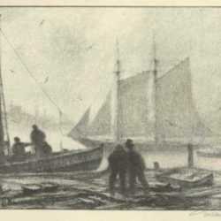 Print by Gordon Grant: Harbor Fog, represented by Childs Gallery