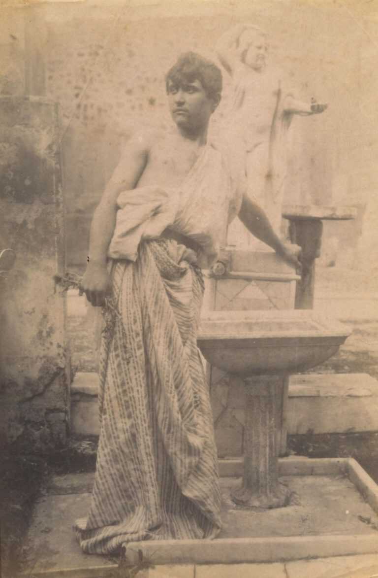 Photograph by Guglielmo Plüschow: [Classical Roman Robed Youth], available at Childs Gallery, Boston