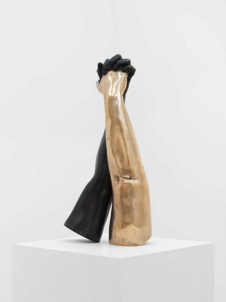 Sculpture by Hank Willis Thomas: Loving Day, available at Childs Gallery, Boston
