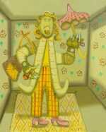 Painting by Hannah Barrett: Shopping, available at Childs Gallery, Boston