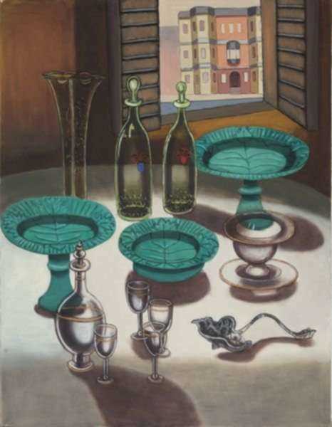 Painting by Hannah Barrett: Green Glass, represented by Childs Gallery