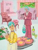 Painting By Hannah Barrett: Homebodies: Who Makes The Party? At Childs Gallery