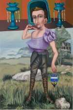Painting By Hannah Barrett: Tales From The House Of Gibson: Miss Going At Childs Gallery