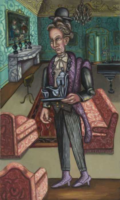 Painting by Hannah Barrett: The English Servant, represented by Childs Gallery