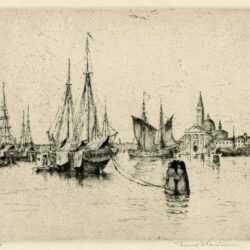 Print by Hans Kaumann: [Venice Harbor], represented by Childs Gallery