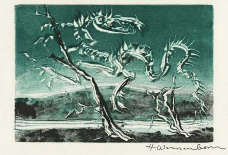 Print by Hellmuth Weissenborn: [Green Landscape], represented by Childs Gallery
