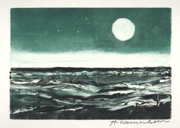 Print by Hellmuth Weissenborn: [Green Moon], represented by Childs Gallery