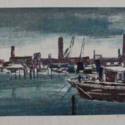 Print by Hellmuth Weissenborn: [Harbor], represented by Childs Gallery