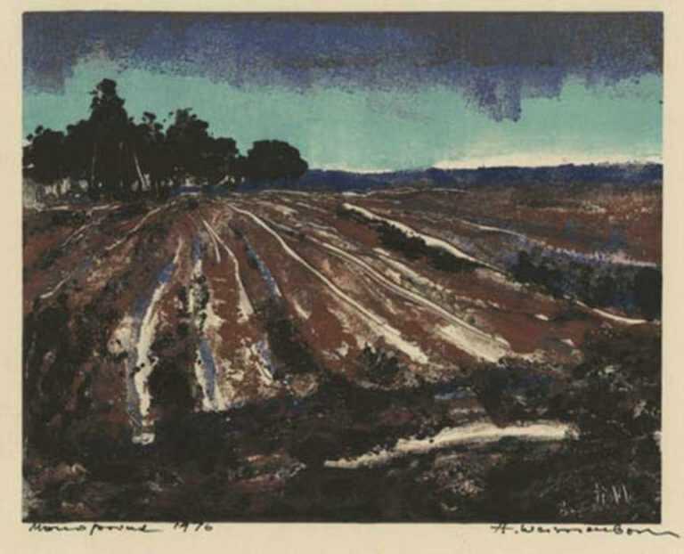 Print by Hellmuth Weissenborn: [Plowed Field], represented by Childs Gallery