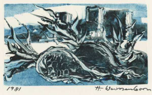 Print by Hellmuth Weissenborn: [Scene in Blue], represented by Childs Gallery