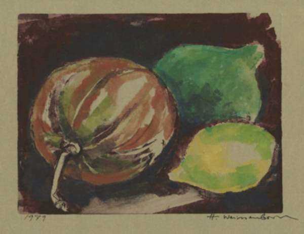 Print by Hellmuth Weissenborn: [Still Life with Lemon and Lime], represented by Childs Gallery