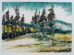 Print by Hellmuth Weissenborn: [Trees Lined Path], represented by Childs Gallery