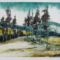 Print by Hellmuth Weissenborn: [Trees Lined Path], represented by Childs Gallery