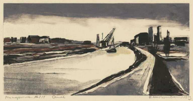 Print by Hellmuth Weissenborn: Canal, represented by Childs Gallery