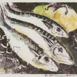 Print By Hellmuth Weissenborn: [three Fish & Fruit] At Childs Gallery