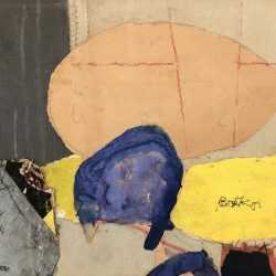 Collage by Henry Botkin: Blue Spot, available at Childs Gallery, Boston