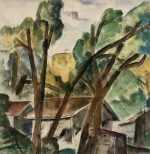 Watercolor by Henry Botkin: Jersey Landscape, available at Childs Gallery, Boston