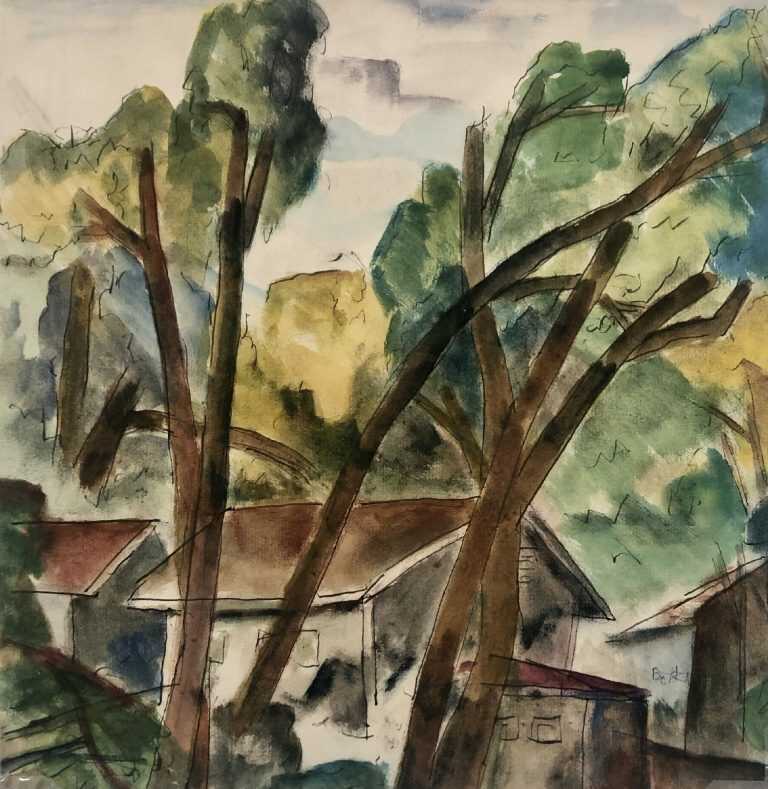 Watercolor by Henry Botkin: Jersey Landscape, available at Childs Gallery, Boston