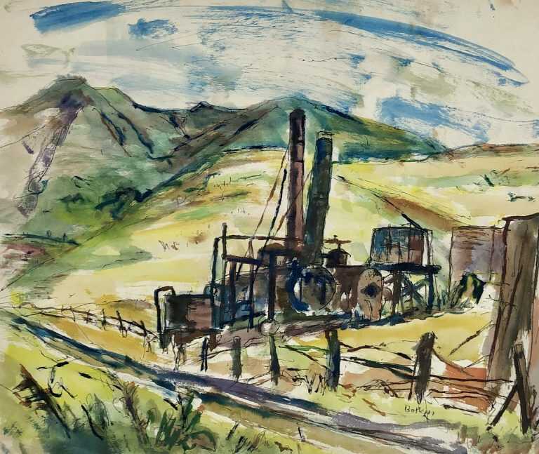 Watercolor by Henry Botkin: Near Los Angeles, available at Childs Gallery, Boston