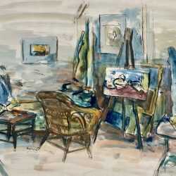 Watercolor by Henry Botkin: Studio, Rockport, available at Childs Gallery, Boston